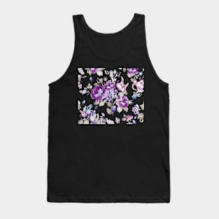 purple flowers pattern Tank Top